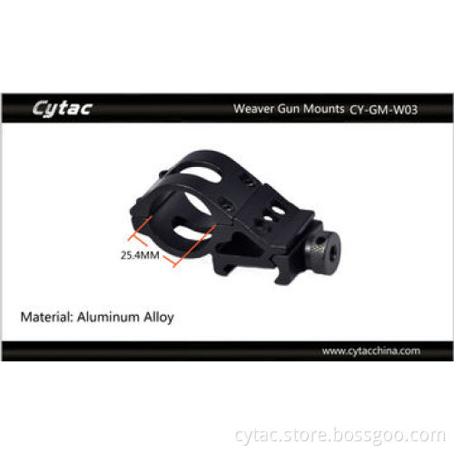 Tactical 1" Diameter Ring Offset Flashlight Laser 45 Degree Side Mount with Picatinny Rail